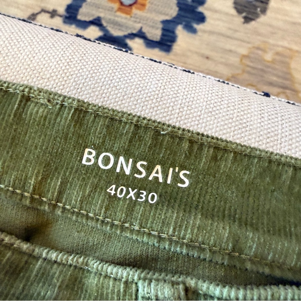 Men's Olive Green Corduroy Jeans - Picture 3 of 4